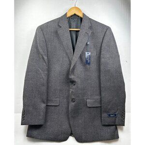 Chaps Blazer Mens 42R Gray 100% Wool‎ Two-Button Classic Fit Sport Coat Classic